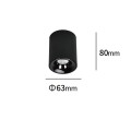 Oprawa natynkowa Tom czarna LED CCT LP-4848/1RM BK Light Prestige