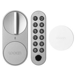  Zamek szyfrowy elektroniczny inteligentny - zestaw z nakładką na wkładkę smart lock Toya, czytnikiem linii papilarnych, Gateway Bluetooth/Wi-Fi