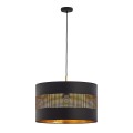 Lampa wisząca TAGO BLACK o średnicy 50cm z czarno-złotym kloszem z perforacjami TK Lighting