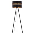 Lampa podłogowa TAGO BLACK czarno-złota z perforowanym kloszem TK Lighting