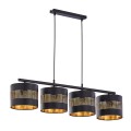 Lampa wisząca TAGO BLACK na listwie do salonu czarno-złote klosze TK Lighting