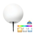 Kula lampa ogrodowa solarna 30cm 5W barwa ciepła + RGB z pilotem