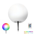 Kula lampa ogrodowa solarna 30cm 5W barwa ciepła + RGB z pilotem