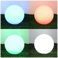 Kula lampa ogrodowa solarna 40cm 5W barwa ciepła + RGB z pilotem