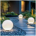 Kula lampa ogrodowa solarna 40cm 5W barwa ciepła + RGB z pilotem