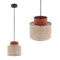 Lampa wisząca z dwukolorowym kloszem o średnicy 25cm DUO JUTA BROWN na E27 2785 TK Lighting