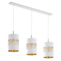 Lampa wisząca BOGART WHITE na podłużnej listwie z trzema perforowanymi kloszami TK Lighting