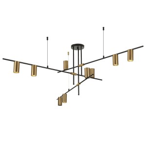 Lampa wisząca ARIZONA 9 czarna/złota LP-074/9PL BK/GD Light Prestige