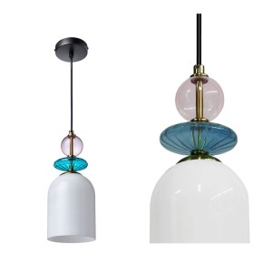 Lampa wisząca Tropea 1xE27 biała, średnia LP-2004/1P M WH Light Prestige