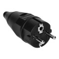 Czarna wtyczka k warsztatowa Uni-Schuko 2P+Z