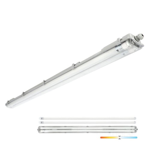 Oprawa hermetyczna IP65 127cm + świetlówki 2x 18W LED T8 120cm barwa nautralna 