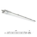 Oprawa hermetyczna IP65 127cm + świetlówki 2x 18W LED T8 120cm barwa nautralna 