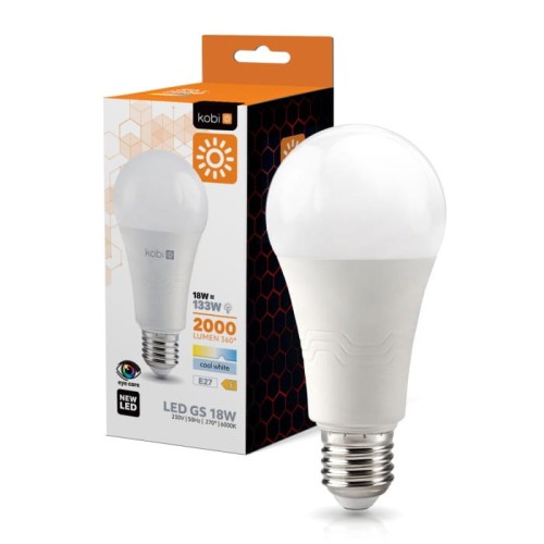 Żarówka LED 18W E27 barwa zimna 6000K Kobi