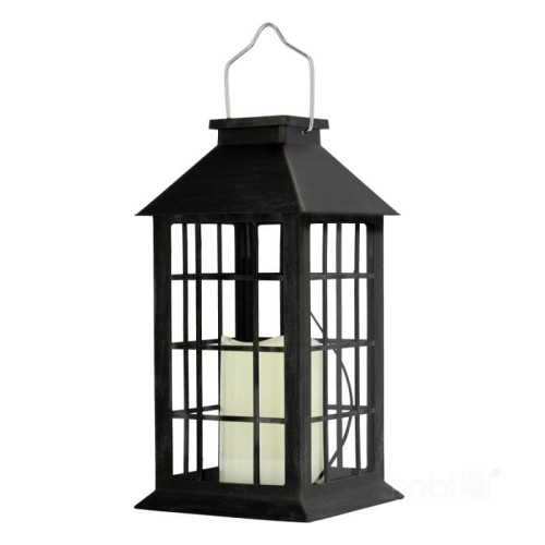 Lampa solarna LED latarenka czarna barwa ciepła 2700K 