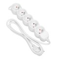 Przedłużacz 5 gniazd przewód 5m biały z uziemieniem