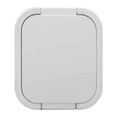 Gniazdo pojedyncza natynkowe bryzgoszczelne z klapką IP54 białe