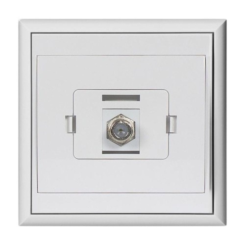 Gniazdo TV telewizyjne pojedyncze typu F białe