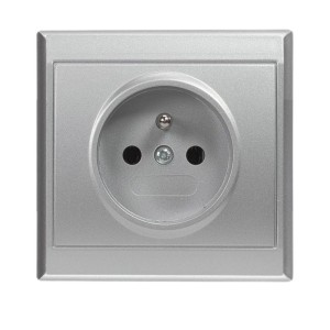 Gniazdo pojedyncze podtynkowe 2P+Z 16A PT-16L srebrne