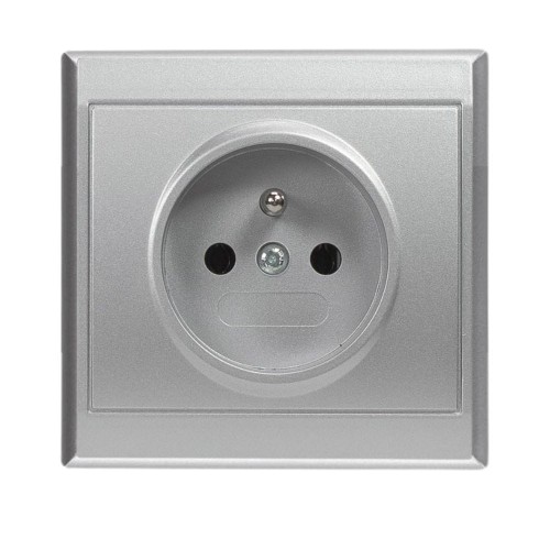 Gniazdo pojedyncze podtynkowe 2P+Z 16A PT-16L srebrne