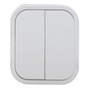 Włącznik świecznikowy podwójny natynkowy biały IP54 10A 250V