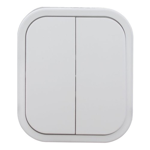 Włącznik świecznikowy podwójny natynkowy biały IP54 10A 250V