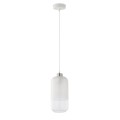 Lampa wisząca MARCO SILVER z częściowo mlecznym, białym kloszem ze szkła TK Lighting