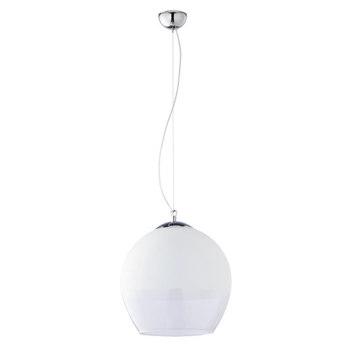 Lampa wisząca BOULETTE z białym, kulistym kloszem z mleczną częścią TK Lighting