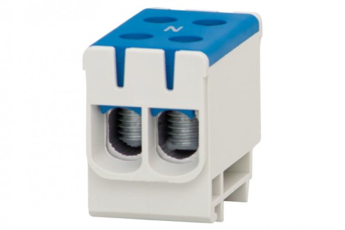 Listwa zaciskowa ZUG na szynę TH 1-torowy 2x 50mm2 Al/Cu Niebieska