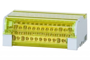 Blok rozdzielczy czterobiegunowy 4x15 125A z pokrywą ochronną