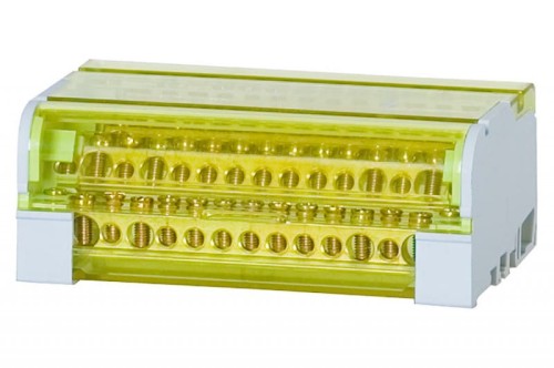 Blok rozdzielczy czterobiegunowy 4x15 125A z pokrywą ochronną