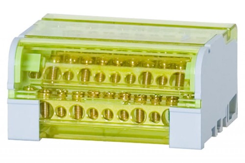 Blok rozdzielczy czterobiegunowy 4x11 125A z pokrywą ochronną