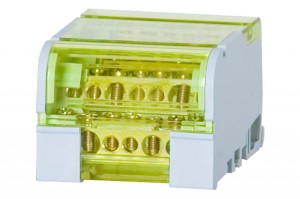 Blok rozdzielczy czterobiegunowy 4x7 100A z pokrywą ochronną