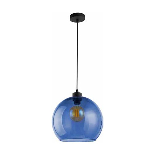 Lampa wisząca CUBUS z niebieskiego szkła z kulistym kloszem TK Lighting