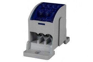 Blok rozdzielczy 1-biegunowy na Szynę TH35 80A 3x16 - 4x6 Al/Cu  Niebieski