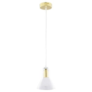 Lampa wisząca VICHY ze złotymi elementami oraz szklanym, transparentnym kloszem TK Lighting