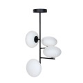 Lampa sufitowa OMI czarno-biała szklane spłaszczone klosze 1200 Zuma Line