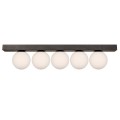 Lampa sufitowa podłużna czarna, szklane kule klosze 5xG9 SPHERE 1202  Zuma Line