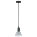 Lampa wisząca VICHY z pojedynczym, szklanym kloszem w kształcie stożka w kolorze grafitowym TK Lighting