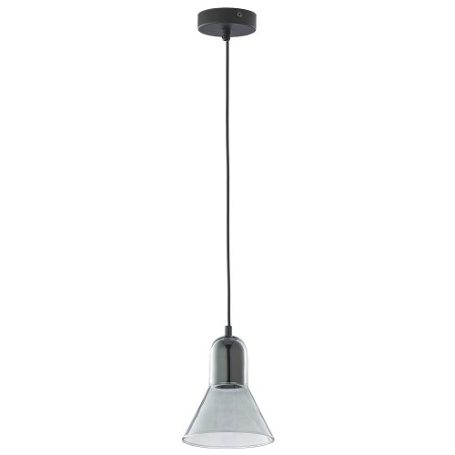 Lampa wisząca VICHY z pojedynczym, szklanym kloszem w kształcie stożka w kolorze grafitowym TK Lighting