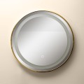 Łazienkowe lustro okrągłe złota ramka z podświetleniem LED 24W D251801 Zuma Line