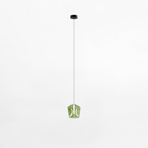 Lampa wiszącą  zwis szklany ozdobny klosz z rodziny COLORE LED zielona  MD3350-1BL/GR Zuma Line