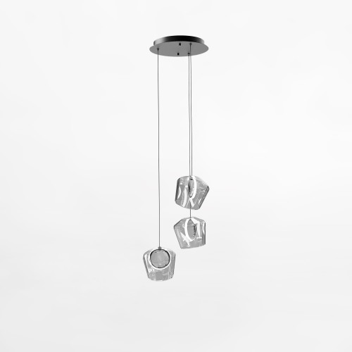 Dekoracyjna lampa wisząca COLORE z trzema szklanymi kloszami LED nad stół MD3350A-3BL/C Zuma Line