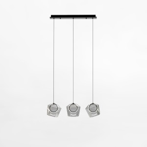 Nowoczesna lampa wisząca COLORE LED listwa z 3 zwisami, szklane klosze  MD3350B-3BL/C Zuma Line