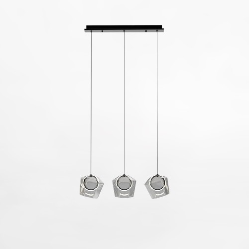 Nowoczesna lampa wisząca COLORE LED listwa z 3 zwisami, szklane klosze  MD3350B-3BL/C Zuma Line