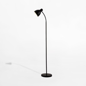 Lampa podłogowa BOSCA czarna elastyczne ramię klosz w stylu retro do salonu F4102-BK Zuma Line