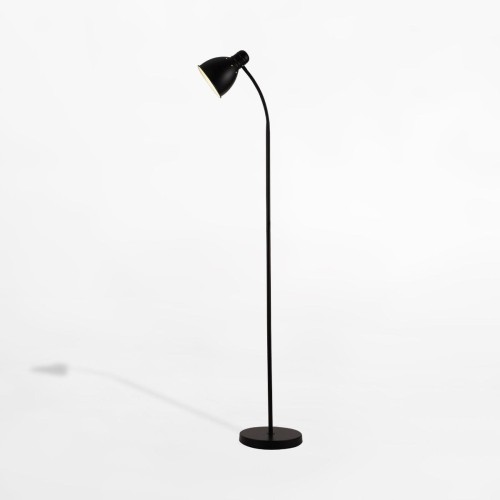 Lampa podłogowa BOSCA czarna elastyczne ramię klosz w stylu retro do salonu F4102-BK Zuma Line