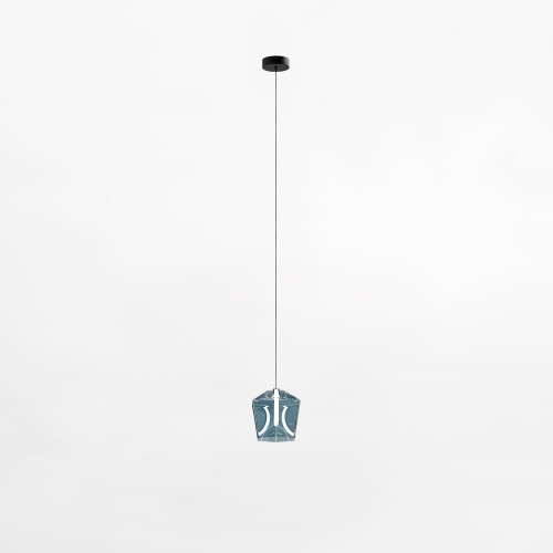 Nowoczesna lampa wisząca LED szklany niebieski klosz COLORE do sypialni MD3350-1BL/B Zuma Line