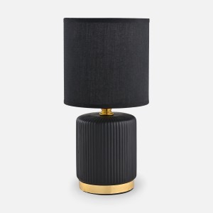 Lampka nocna z ceramiczną podstawą i czarnym abażurem HS8720-BL Zuma Line