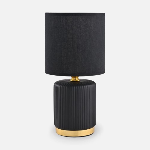 Lampka nocna z ceramiczną podstawą i czarnym abażurem HS8720-BL Zuma Line