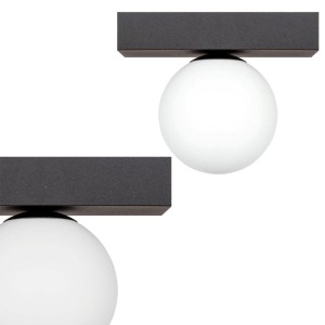 Lampa sufitowa szklany klosz na czarnej podsufitce SPHERE 1206 Zuma Line